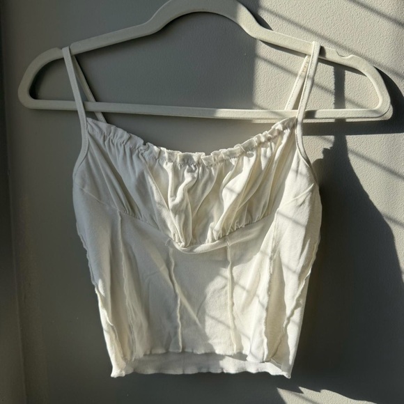 H&M Cream Ruched Corset Tank Top - Picture 3 of 4